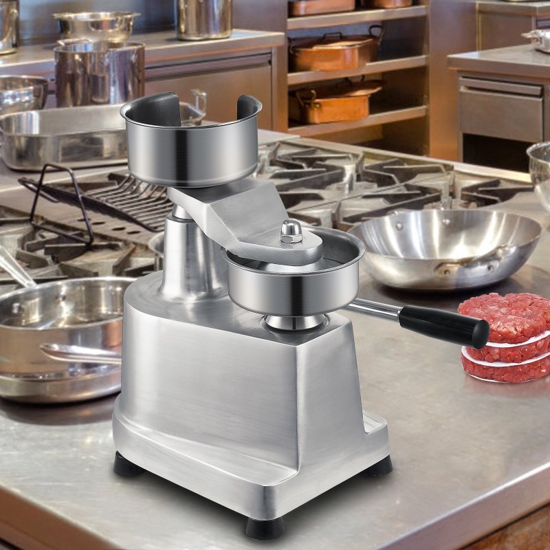 Hampurilaispihvipuristin manuaalinen 130 millimetriä ruostumaton teräskulho alumiinirunko 1000 pihvipaperia