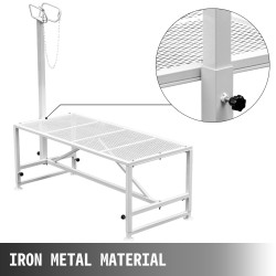 Eläinjalusta pulverimaalattu rautarunko 51x23 tuumaa säädettävä korkeus kuonolenkillä vuohille ja lampaille