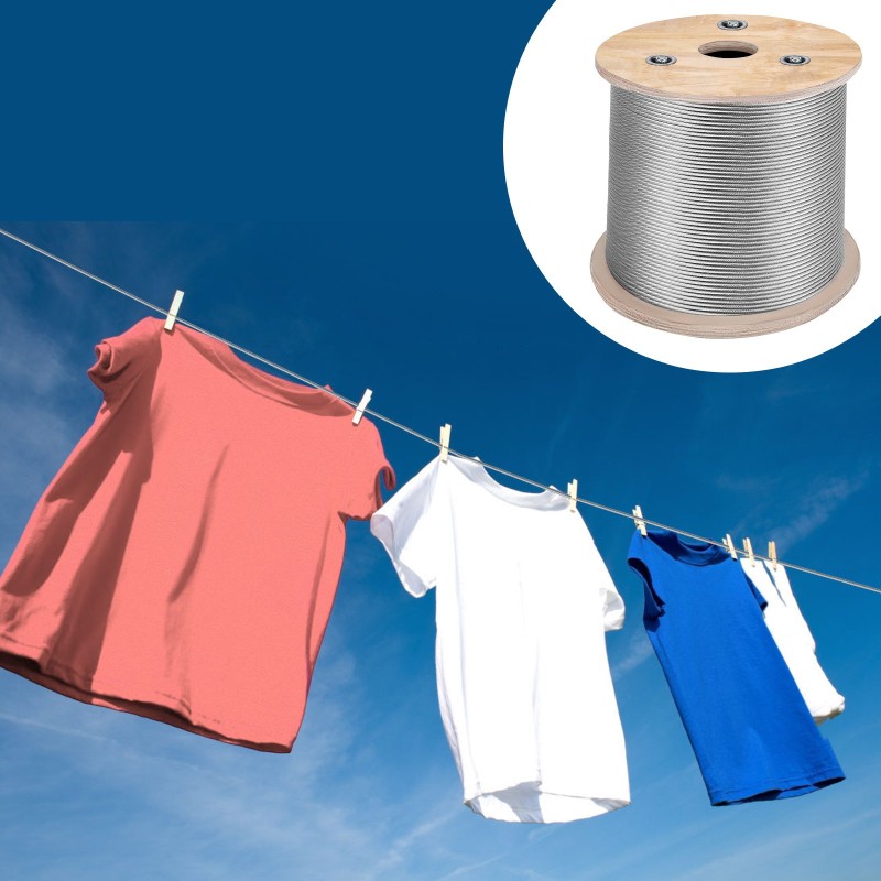 Ruostumaton teräsvaijeri T316 3,2 mm 7x7 15240 cm kela kaiteisiin