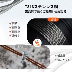 Ruostumaton T316 teräsvaijeri 1x19 rakenne 4,8 mm 305 m meriolosuhteisiin