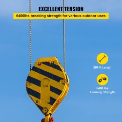 Ruostumaton teräsvaijeri T304 6,4 mm 7x19 61 m kaidekäyttöön ja nostoihin