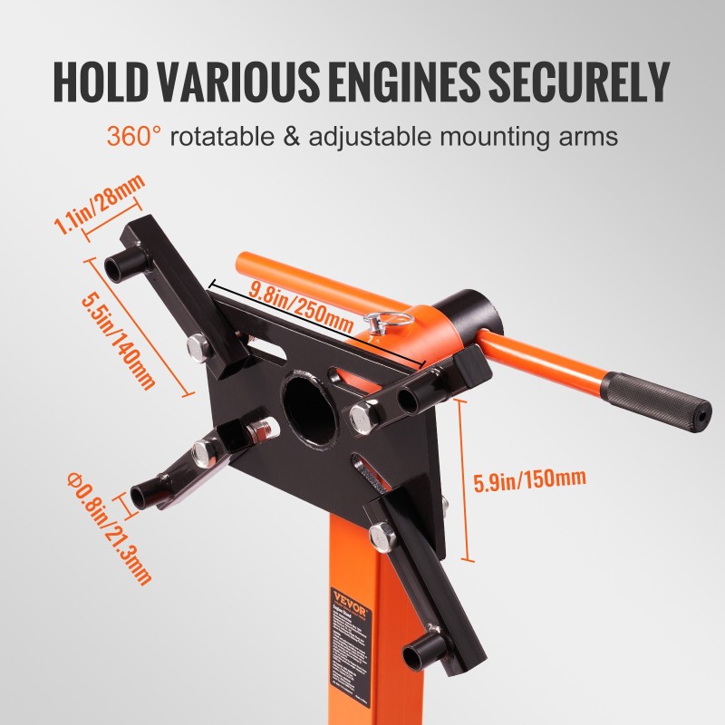 Moottoriteline teräs 680 kg kantavuus 360 asteen säädettävällä kiinnityspäällä