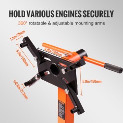 Moottoriteline teräksinen 590 kg kantavuudella 360 asteen kiinnityspäällä pyörillä