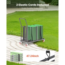 Taittotuolikärry teräsrunko 136 kg kantavuus jopa 25 taittotuolille kumipyörillä