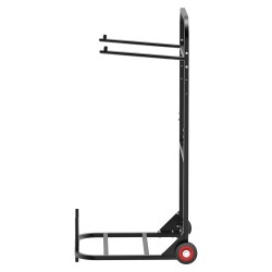 Taitettavien tuolien säilytyskärry Q235-rauta 10 tuolia kantavuus 45kg kumipyörät mattamusta