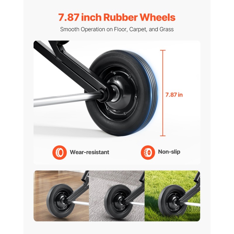 Taittotuolivaunu Q235-teräs 68 kg kantavuus 10 taittotuolia kumipyörillä mattamusta