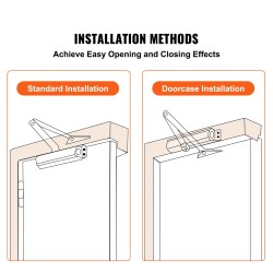 Hydraulinen ovensuljin valettu alumiinirunko 68 kg kantavuus säädettävä sulkeutumisnopeus hopeanvärinen