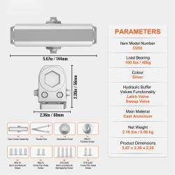 Ovensuljin valettu alumiini hydraulinen säädettävä 45 kg sisä ja ulkokäyttöön