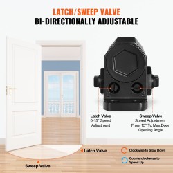 Hydraulinen ovensuljin valualumiinirunko 68 kilogramman kantavuudelle säädettävä sulkeutumisnopeus musta malli D300S