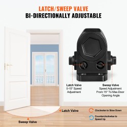 Hydraulinen ovipumppu valualumiinirunko 45 kg kantokyky musta sisä ja ulko-oviin