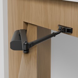 Hydraulinen ovipumppu valualumiinirunko 45 kg kantokyky musta sisä ja ulko-oviin