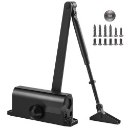 Hydraulinen ovipumppu valualumiinirunko 45 kg kantokyky musta sisä ja ulko-oviin