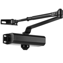 Hydraulinen ovipumppu valualumiinirunko 45 kg kantokyky musta sisä ja ulko-oviin