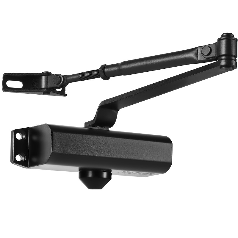 Hydraulinen ovipumppu valualumiinirunko 45 kg kantokyky musta sisä ja ulko-oviin