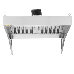 Liesituuletin 201-ruostumattomasta teräksestä valmistettu 120 cm leveä 2 irrotettavaa U-muotoista öljysuodatinta ruokarekkoihin