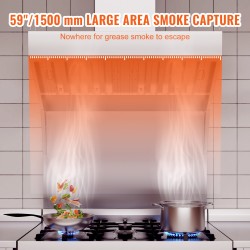 Liesikupu ammattikeittiöön 201-ruostumatonta terästä 1,5 m 2 irrotettavaa U-muotoista öljysuodatinta