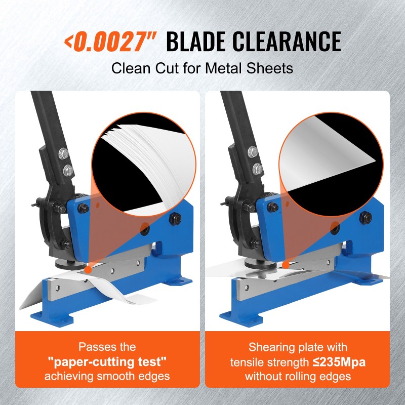 Käsikäyttöinen metallileikkuri pöytämalli teräslevyille 270 mm 6 mm pyörötangoille 13 mm