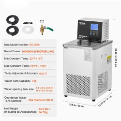 Laboratoriokierrätysjärjestelmä 6 l ruostumaton teräs vesiallas kaksoiskierto -5–100 °C