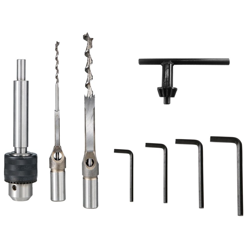 Pöytämallinen tappikone 750 watin valurauta ja teräsrunko taltankapasiteetti 6–12 millimetriä puutöihin