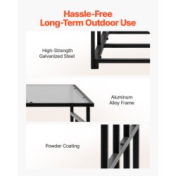 Halkoteline jauhemaalattu teräsrunko polykarbonaattikatto 185 x 70 x 180 cm ulkokäyttöön