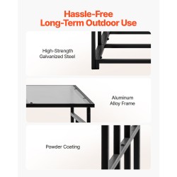 Halkoteline jauhemaalatulla metallirungolla kaltevalla kupukatolla 143 cm 299 kg kantavuus ulkokäyttöön