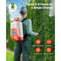 Reppuruisku akkukäyttöinen 15,1 litran säiliö 12 voltin 8 amperitunnin litiumakku kestävä muovirakenne