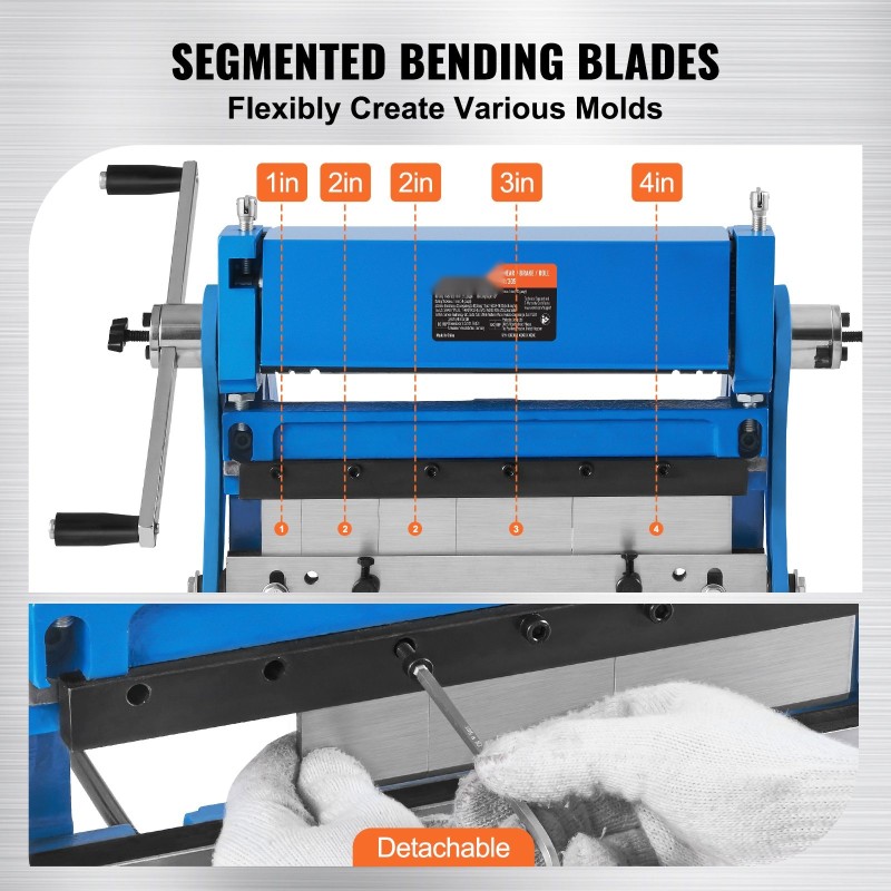 Kolmitoiminen levytyökone 305 mm 1 mm rullaus taivutus leikkaus 90 asteen