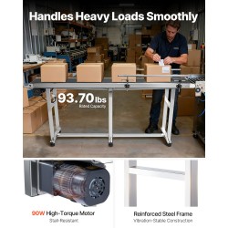 PVC-kuljetinhihna 201-ruostumattomasta teräksestä valmistettu 1803x198mm antistaattinen moottoroitu säädettävä nopeus