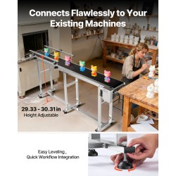 PVC-kuljetinhihna 201-ruostumattomasta teräksestä valmistettu 1803x198mm antistaattinen moottoroitu säädettävä nopeus