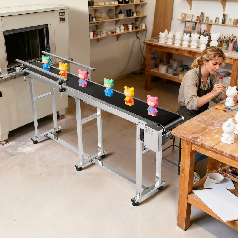 PVC-kuljetinhihna 201-ruostumattomasta teräksestä valmistettu 1803x198mm antistaattinen moottoroitu säädettävä nopeus