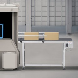 Moottoroitu PVC-kuljetinhihna 201-ruostumaton teräsrunko 1498 x 399 mm antistaattinen portaaton nopeudensäätö