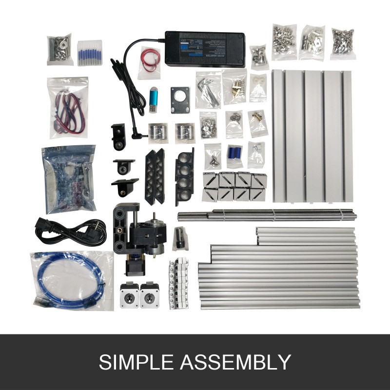 3-akselinen CNC-kaiverruskone alumiiniseosrunko 300 x 180 x 45 mm työalue GRBL-ohjainkortilla