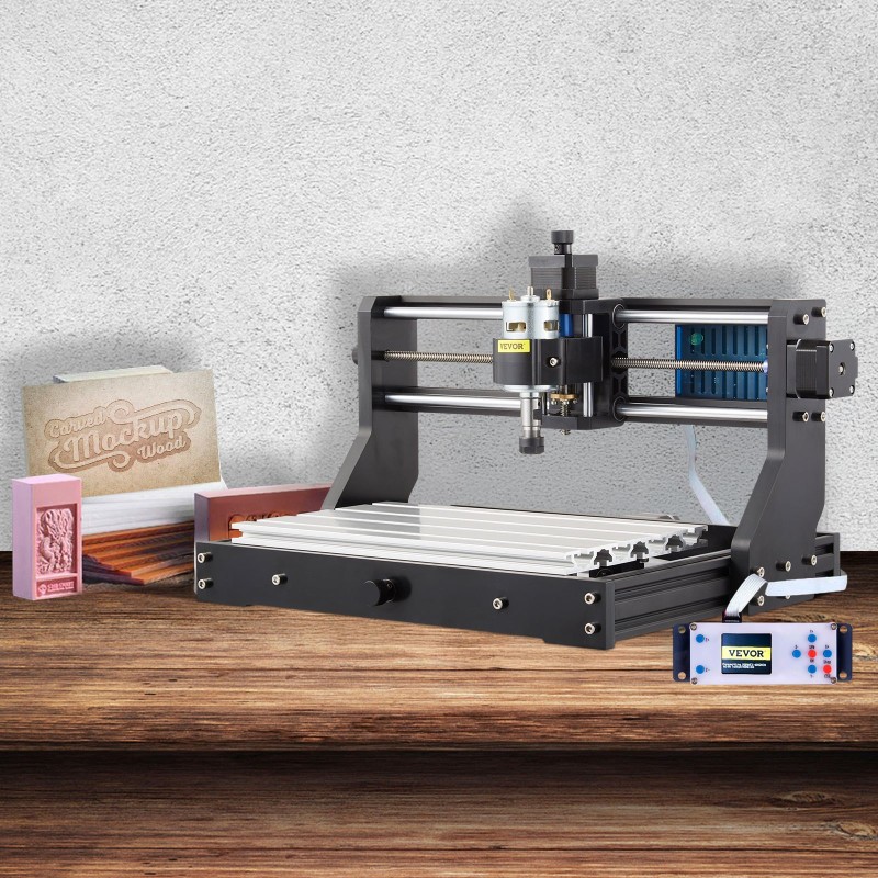 3-akselinen CNC-kaiverruskone alumiiniprofiili bakeliitti 300x180x45 mm GRBL-ohjain