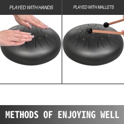 Teräskielirumpu teräs-titaani-seos 12-tuumainen 13-sävelinen C-duuri tummanharmaa sisältää kapulat telineen ja pehmustetun