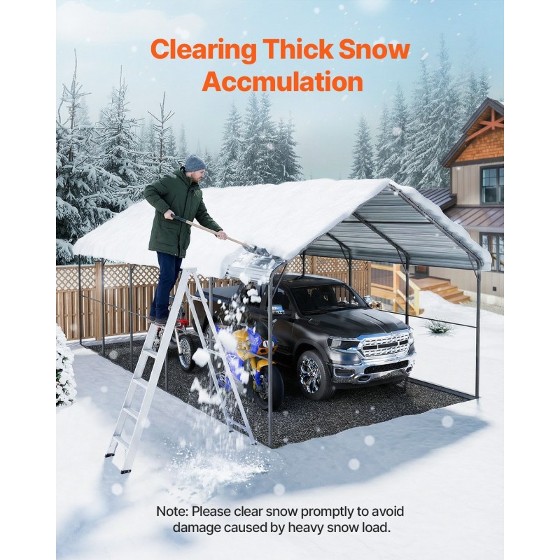 Metallinen autokatos galvanoidusta teräksestä 4x8x3,15m irrotettavilla sivuseinillä