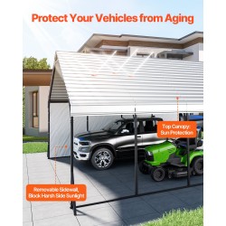 Metallinen autokatos 5,8×6×3,77 m teräsrunko PE-katto irrotettavat sivuseinät