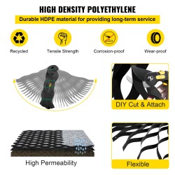 Maaverkko HDPE-muovi 8,2 x 1,2 m 5,1 cm syvyys musta 1 kpl