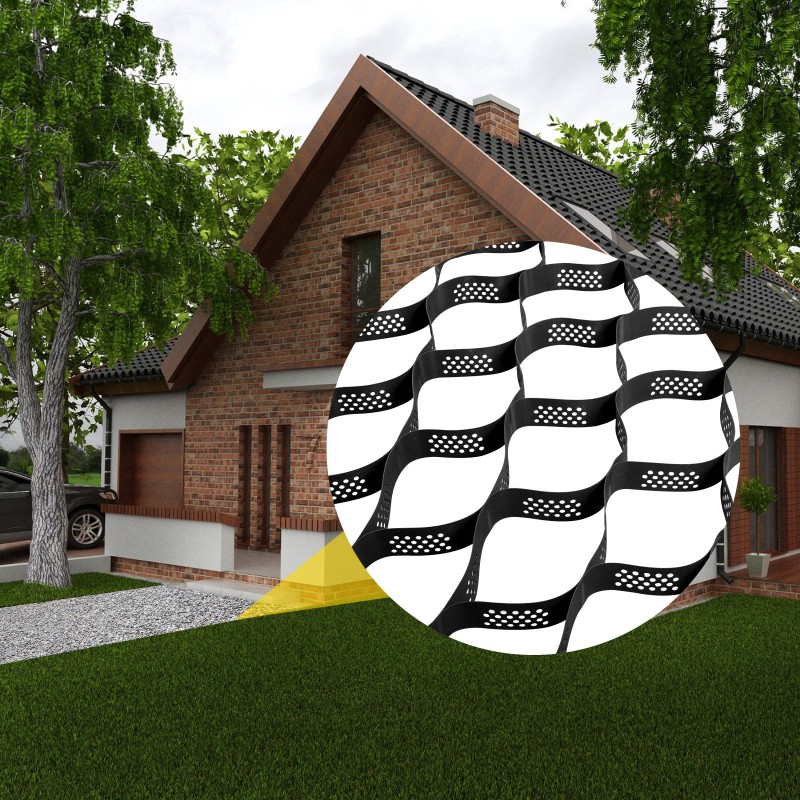 Maaverkko kierrätetystä HDPE-muovista 7,6 x 2,9 m 7,6 cm syvä