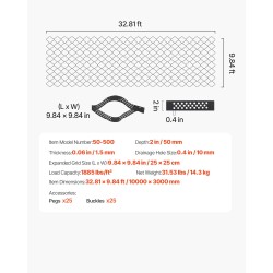 Tukiritilä soralle ja nurmikolle 50 mm syvyydellä 10000 x 3000 mm