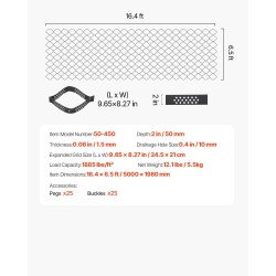 soraritilä 50 mm syvä 5000×1980 mm läpäisevä ajoteille ja pihoille