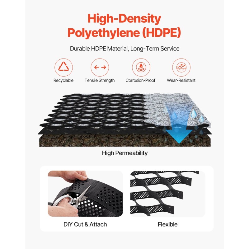 Sora ja nurmiruudukko 100 mm syvyys 5200 x 2700 mm läpäisevä