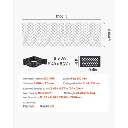 Sora ja nurmiruudukko 100 mm syvyys 5200 x 2700 mm läpäisevä