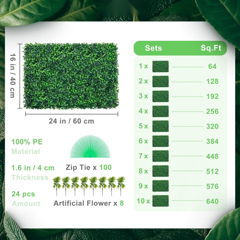 Keinotekoinen puksipaneeli polyeteeniä 60 x 40 cm 24 kpl