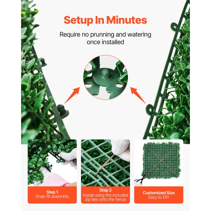 Keinotekoiset PE nurmipaneelit 12 kpl 500×500×50 mm sisä- ja ulkokäyttöön