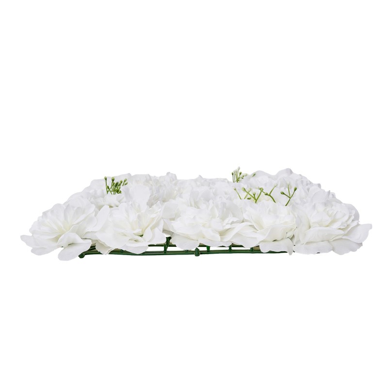 3D-kukkaseinäpaneelit polyeteeni 38 x 38 cm 24 kpl valkoinen häät ja juhlat