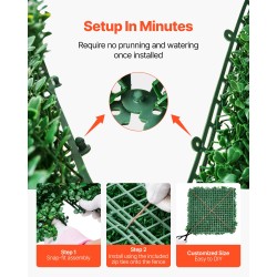 Tekoheinäseinäpaneelit 3D-lehdistö PE-muovia 500x500x50 mm 8 kpl yksityisyyssuojaksi