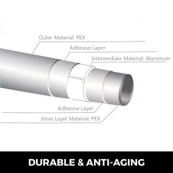 PEX-AL-PEX-putki 12 mm 300 m valkoinen hapenesto sisäalumiinikerros lattialämmitykseen