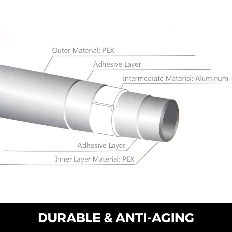 PEX-AL-PEX-putki 12 mm 300 m valkoinen hapenesto sisäalumiinikerros lattialämmitykseen