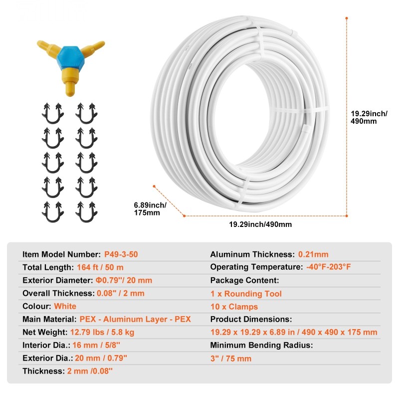 PEX-AL-PEX alumiini-muovikomposiittiputki 20 mm 50 m 2 mm lattialämmitykseen