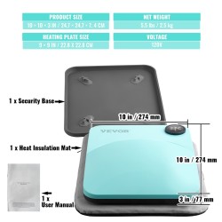 Kompakti PTFE-pinnoitettu lämpöprässi 22,8×22,8 cm T-paitoille ja tekstiileille